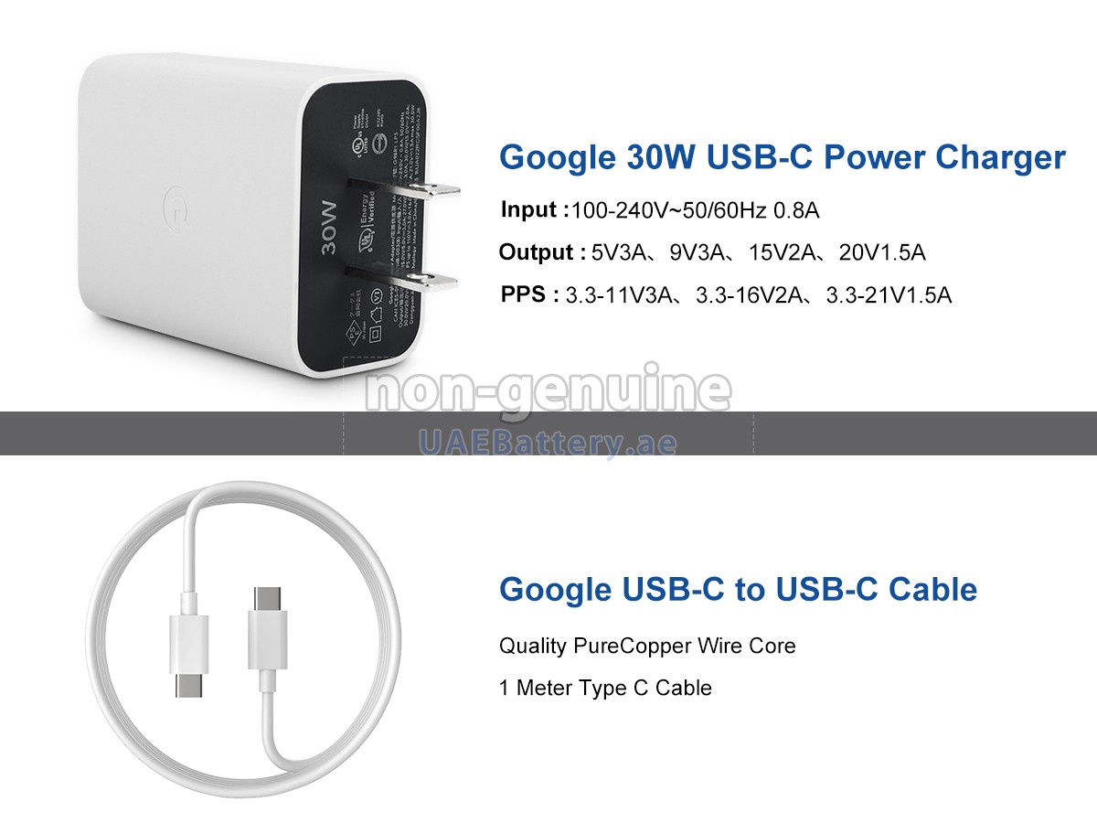 محول التيار المتردد Google 30W 5V-3A USB-C CHARGER
