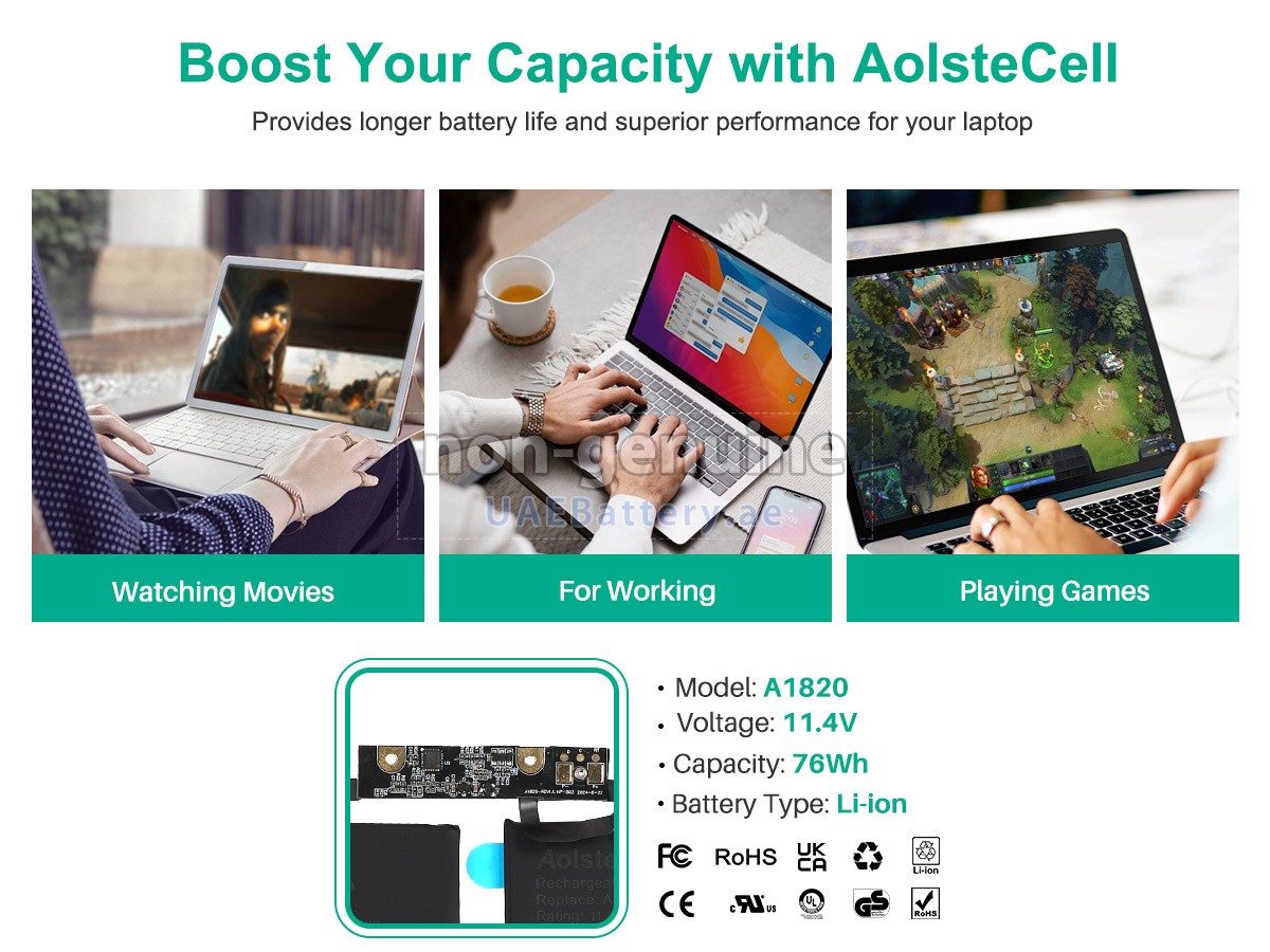 بطارية Apple MacBook Pro Core I7 3.1GHZ 15.4 inch TOUCH A1707(EMC 3162)